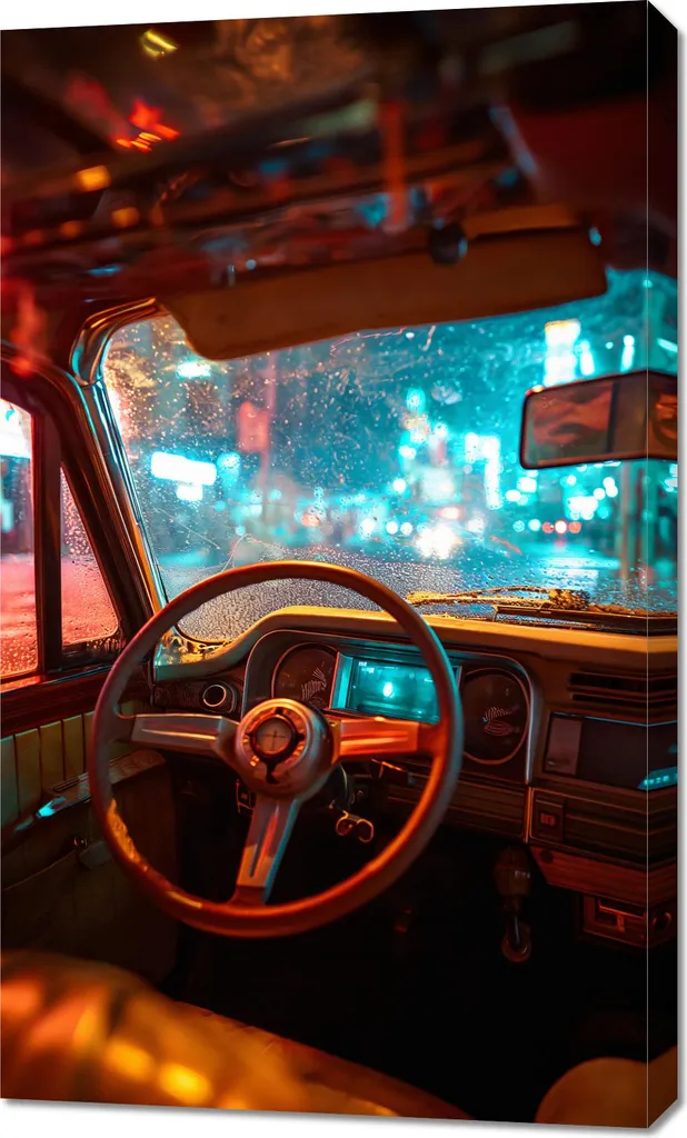 Habillage Mural Design Image Conducteur Nocturne 60x100 cm pour Mur Vide