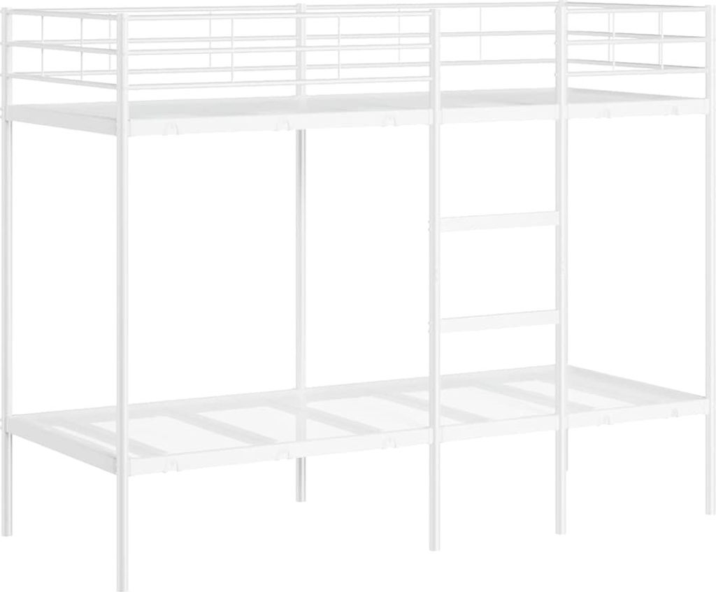 vidaXL Poschodová posteľ bez matraca biela 80x200 cm oceľ Obrázok produktu 