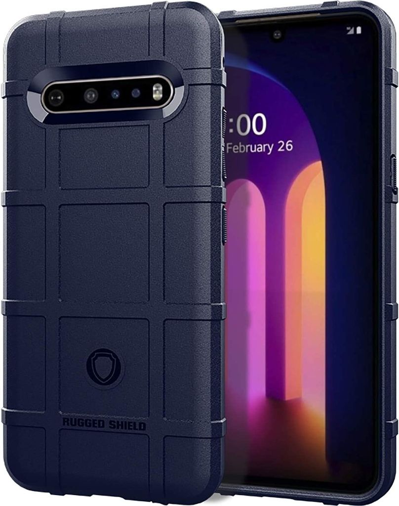 Case2go - Telefonhülle geeignet für LG V60 ThinQ 5G - TPU - Ultimativer Schutz - Umschlagrückseite - Stoßsicher - Blau