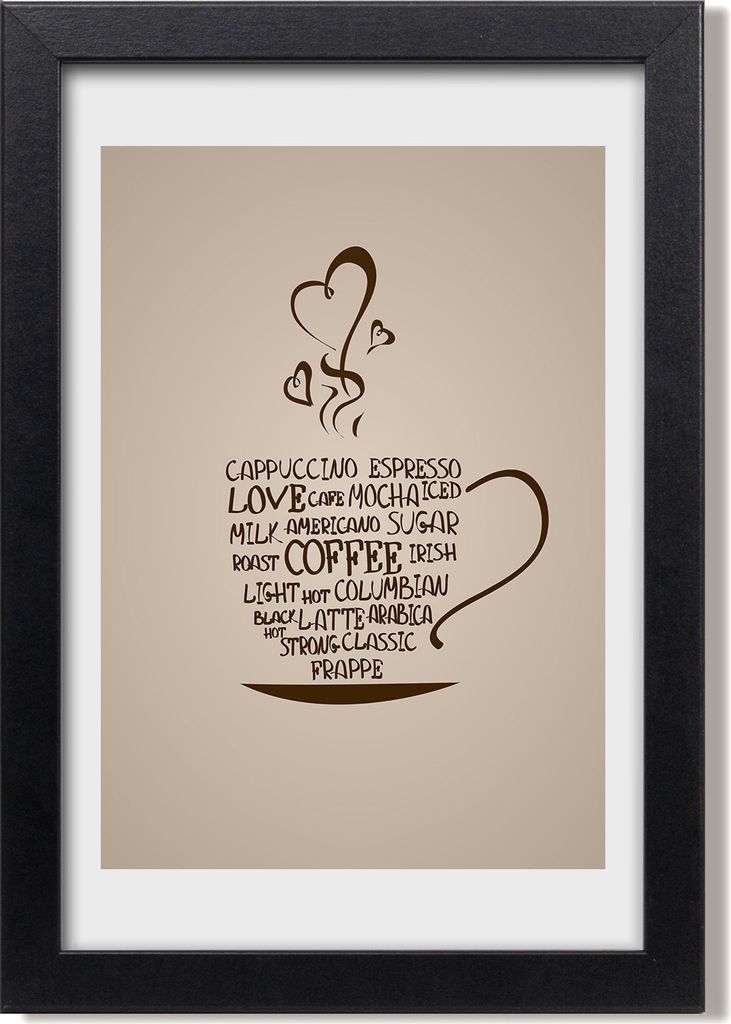Bild 20x30 MDF-Rahmen, Wandkunst Eine Tasse Kaffee