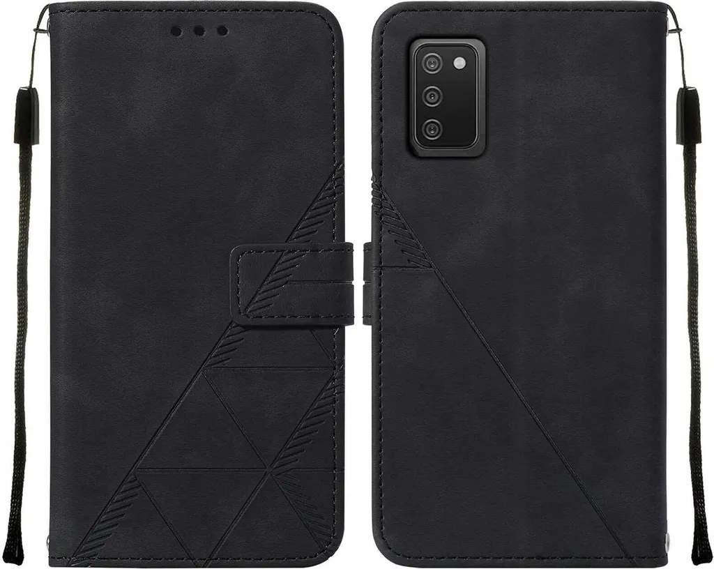 Custodia Samsung A03S Flip in Pelle Goffrata - Portafoglio e Stand