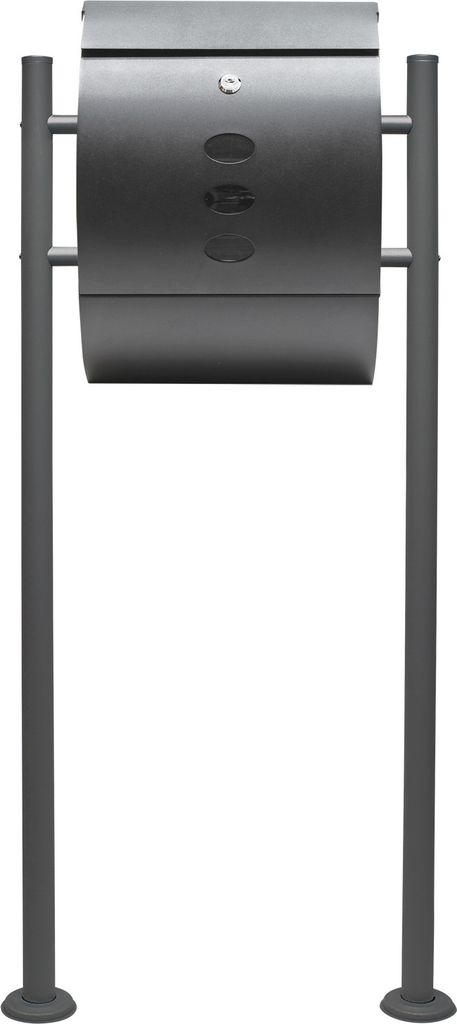 Wiltec Briefkasten Set V18 Anthrazit mit Ständer, Produktbild 