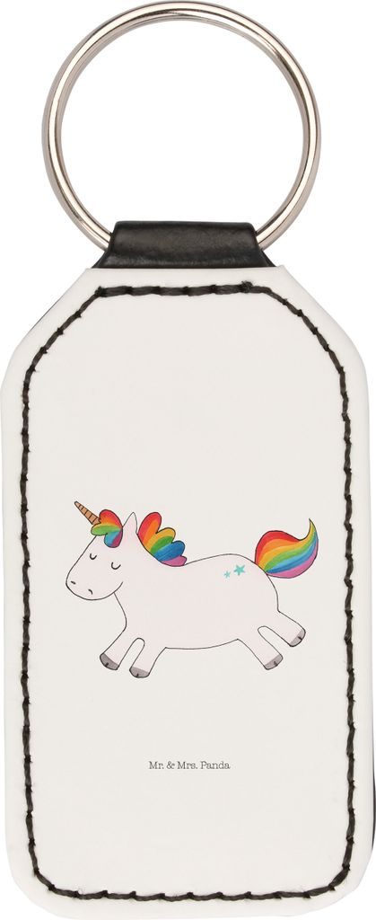 Mr. & Mrs. Panda schlüssel anhänger Einhorn Happy - Weiß - Geschenk, Taschenanhänger, Einhörner, Spaß, Schlüsselanhänger Mit Spruch, Rechte...