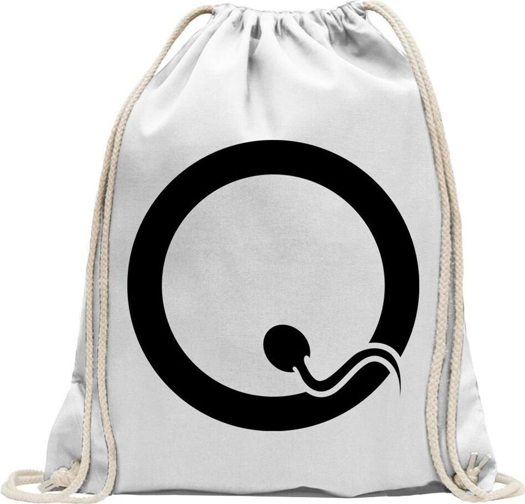 Kiwistar - Turnbeutel - weiss - Sperm - Fun Rucksack Sport Beutel Gymsack Baumwolle mit Ziehgurt