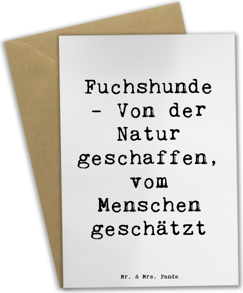 Mr. & Mrs. Panda Grußkarte Spruch Fuchshunde Liebe - Weiß - Geschenk, Energie, weihnachtskarten, hochzeitskarten, einladungskarten, Grußkarten, ...