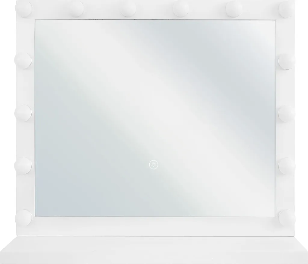 Miroir LED Hollywood 50x60 cm en métal blanc avec éclairage intégré