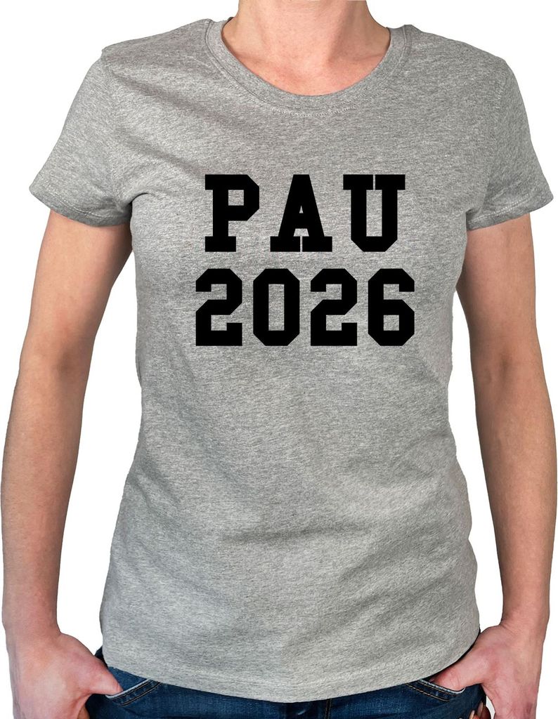 Huuraa Damen T-Shirt PAU 2026 Abschluss Spanien XL Sport Grey Bio Baumwolle Fairtrade Damenshirt Geschenkidee