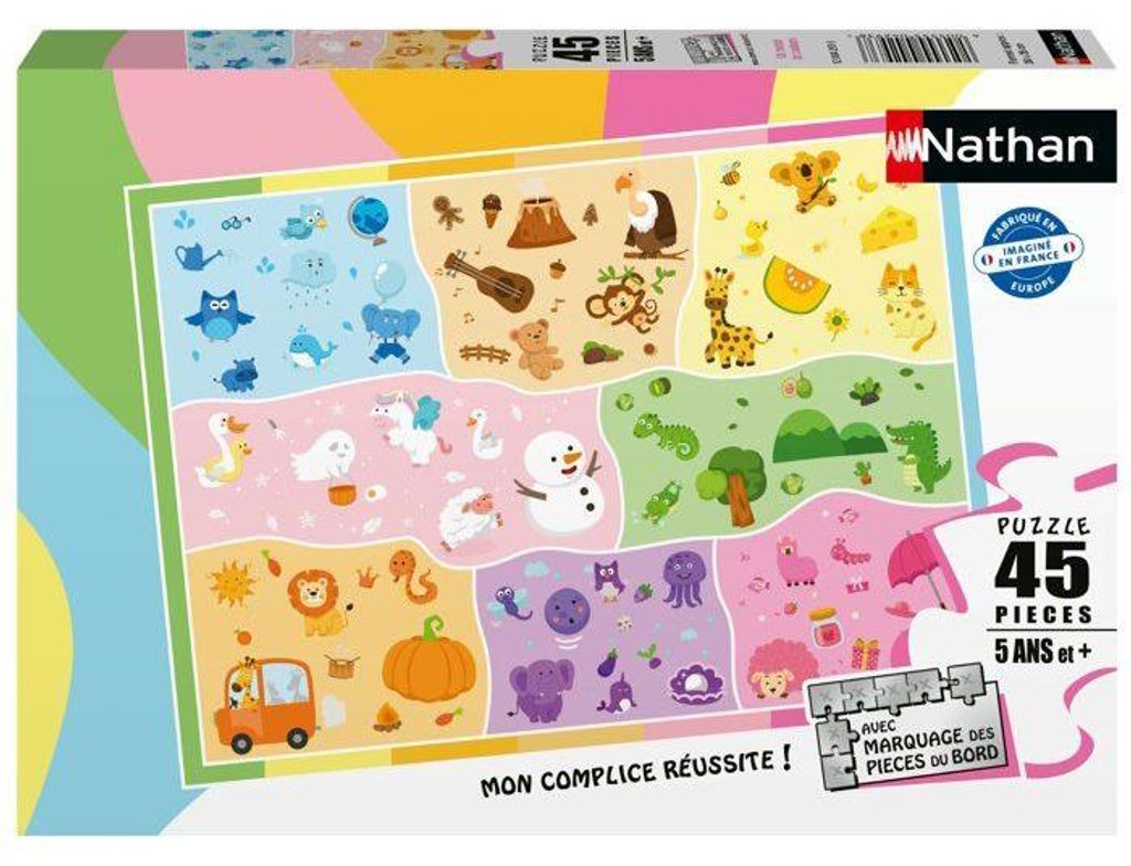 Kinder Puzzle , 45 Teile, Un monde de couleurs, Ab 5 Jahren, Hochwertige Qualität, Dicke und Widerstandsfähige Pappe