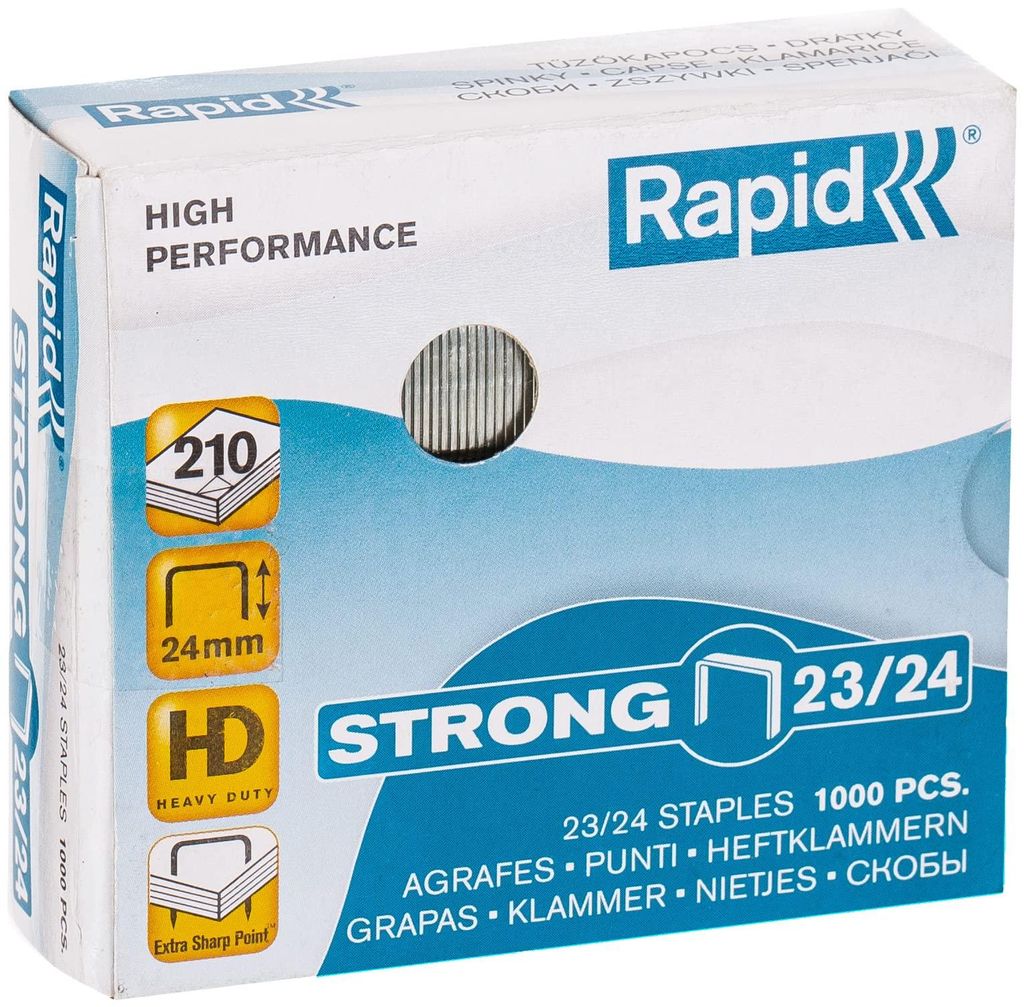 Rapid Heftklammern 23/24mm Strong, verzinkt, 1000 Stück Produktbild 