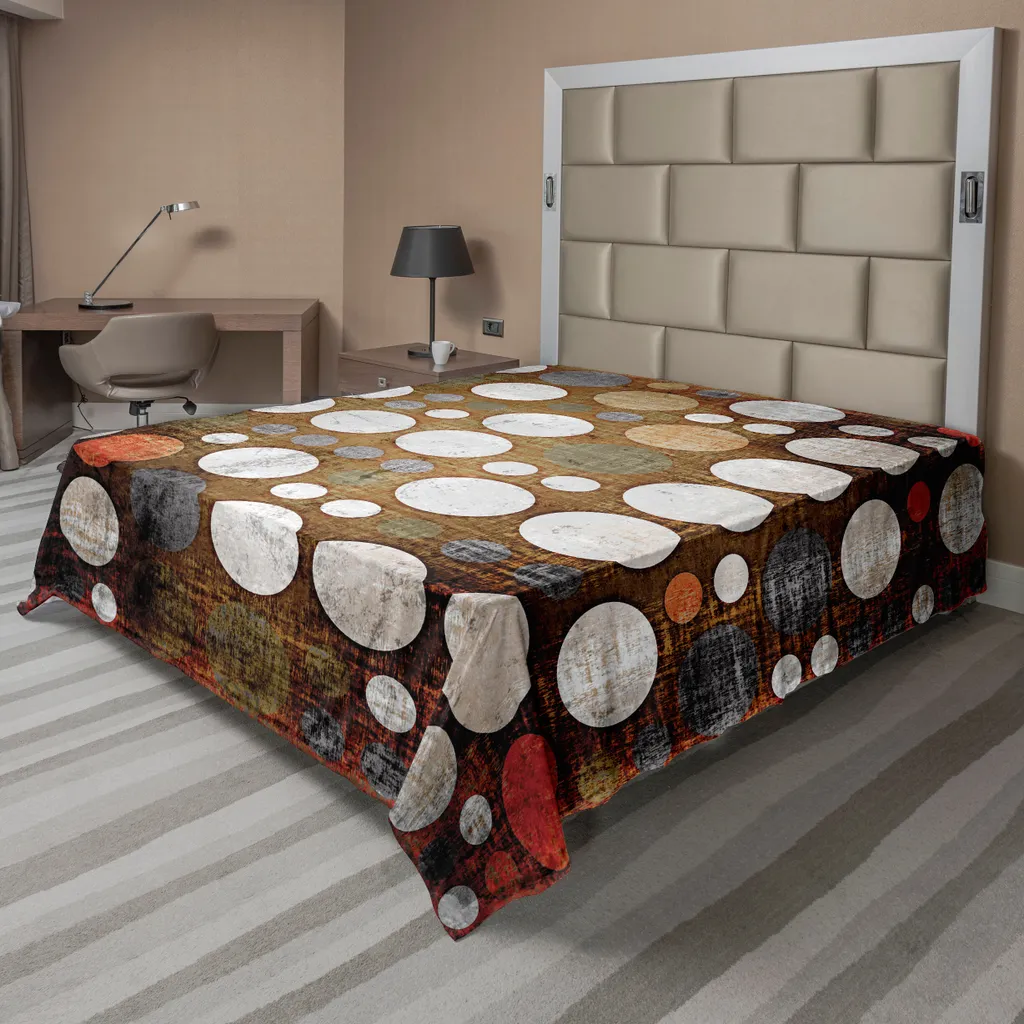 Lenzuolo Boho Chic ABAKUHAUS 260x228 cm - Pois Retrò Multicolore