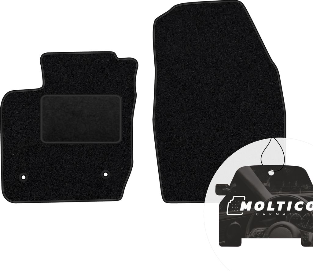 moto-MOLTICO Vorne Fußmatten Auto Velours Autoteppiche Schwarz Automatten Set 2-teilig passend für Ford Courier ab 2013