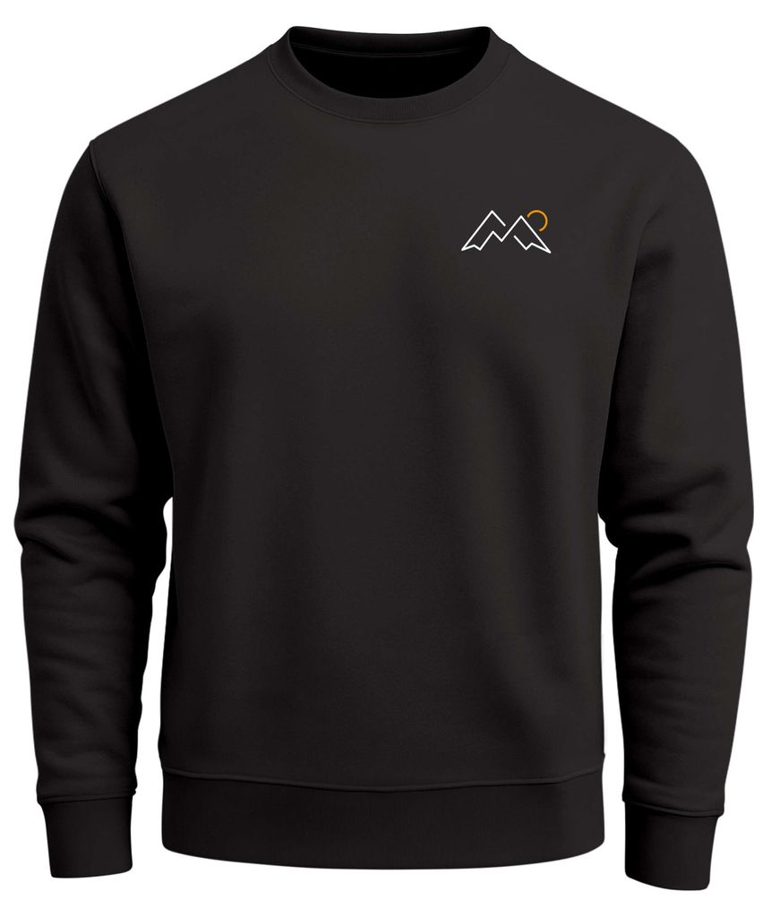 Sweatshirt Herren ohne Kapuze Double Peaks Design Frontprint Brustlogo Rundhals-Pullover Outdoor Fashion Streetwear Neverless