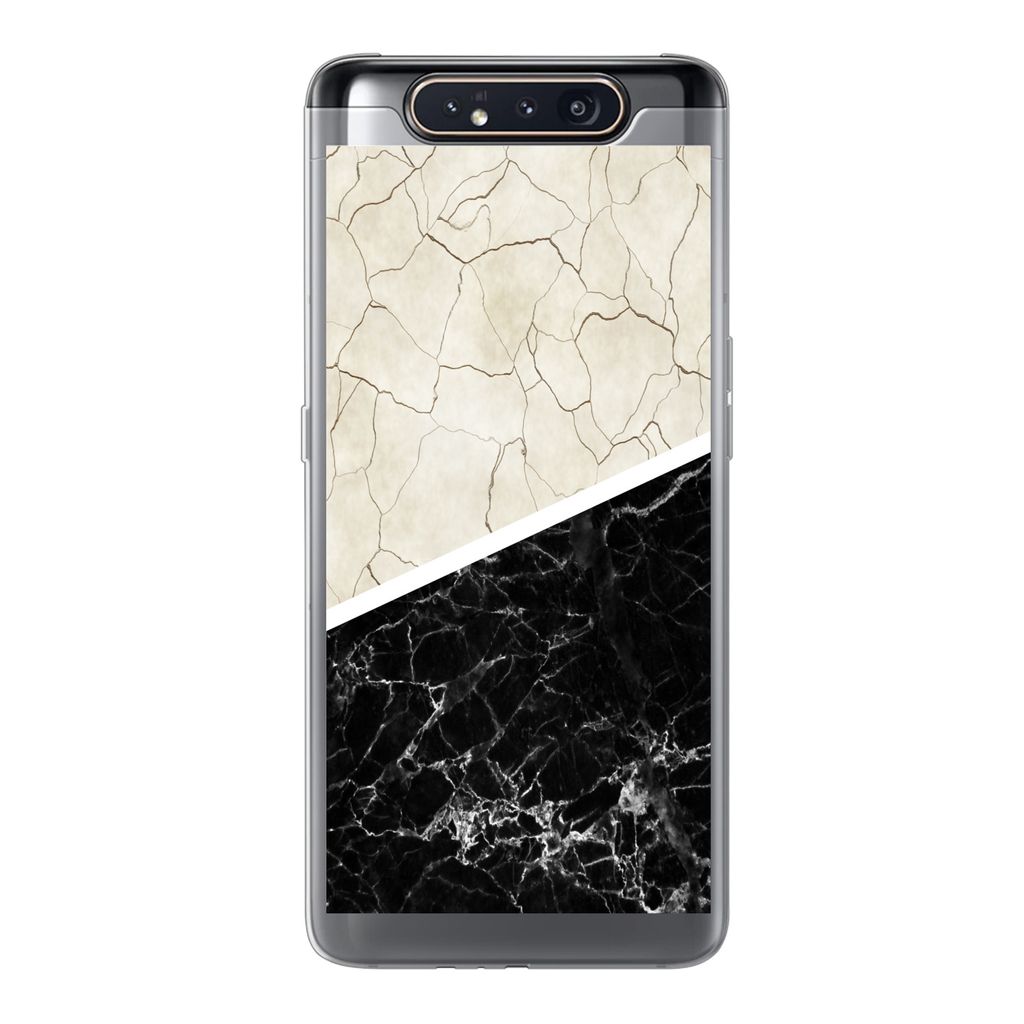 MuchoWow Handyhülle Schutzhülle Hülle für Samsung Galaxy A80 Marmor - Muster - Luxus Silikon Softcase Handy Hülle - Schutzdeckel