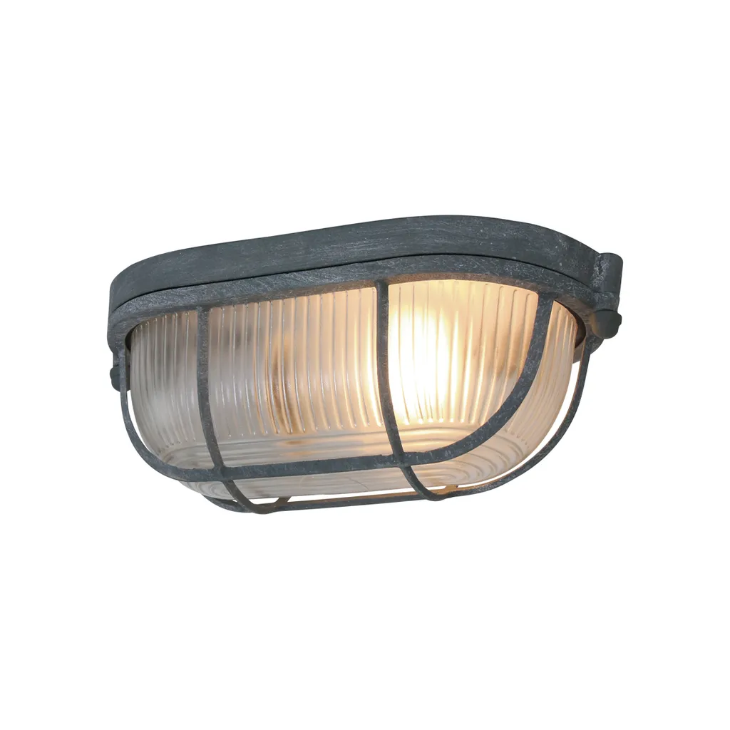 Plafoniera Vetro Metallo Mexlite Lisanne 1340GR Grigio E27 21cm