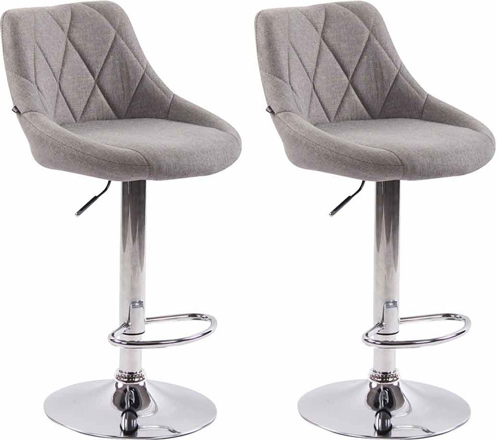 2er Set Barhocker HLO-CP30 Stoff grau