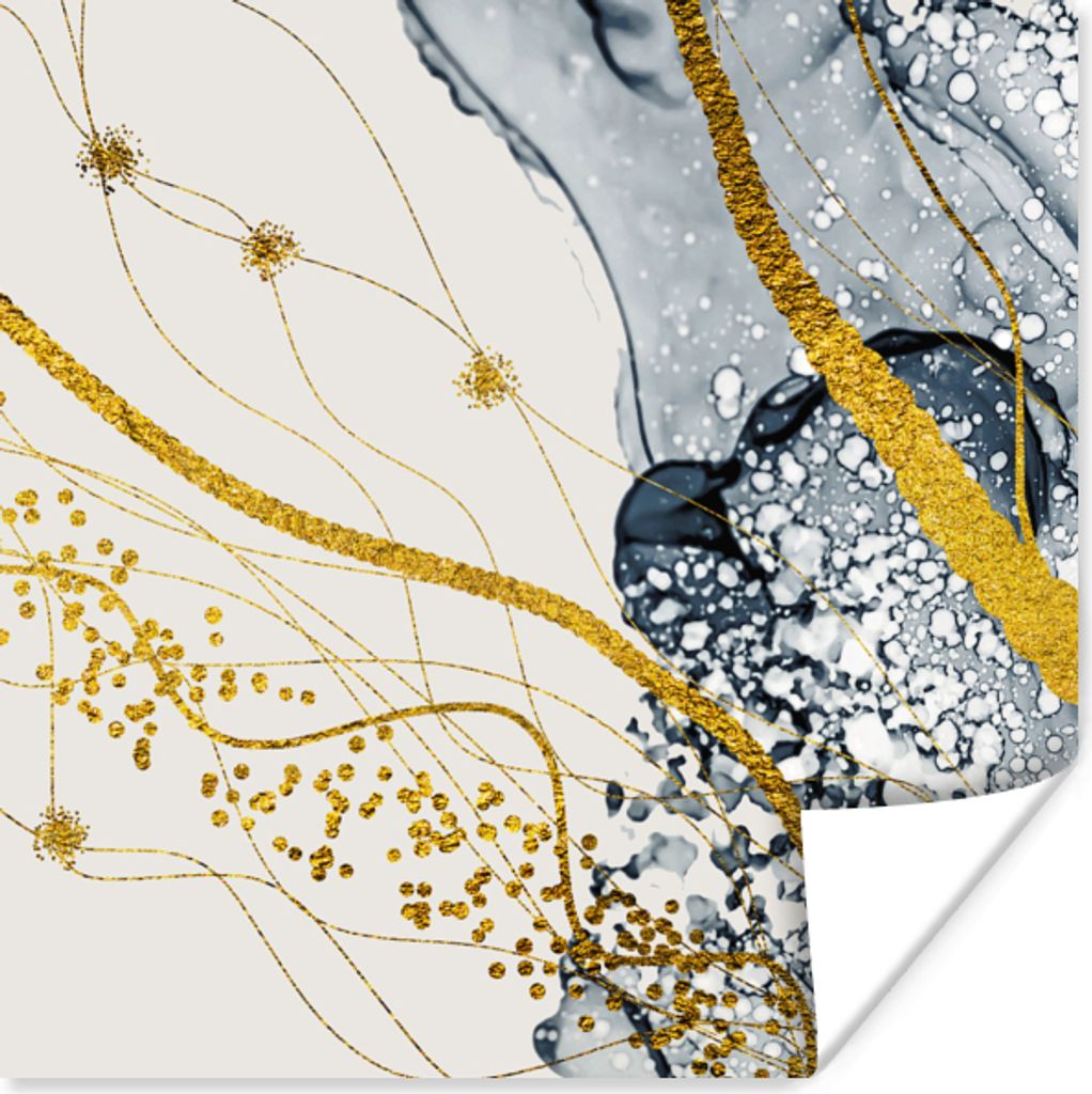 MuchoWow Poster Abstrakt - Gold - Natur - Kunst 30x30 cm - Wandposter - Printing