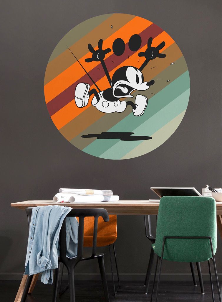 Komar Vlies Fototapete / Wandtattoo selbstklebend - Mickey Mouse up and away - Größe: 125 x 125 cm (Breite x Höhe) - 1 Teile
