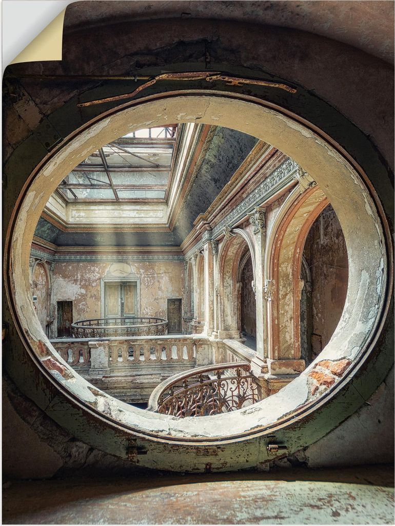 ARTland Wandbild, selbstklebend Verlassene Orte Sonnenstrahlen Fenster Größe: 30x40 cm