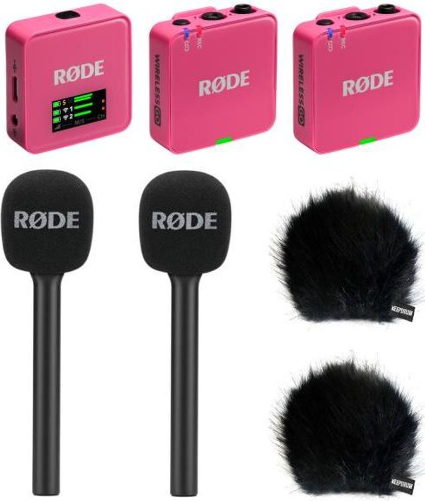 Rode Mikrofon-Funksystem Wireless GO Gen 3 Pink Interview Set 2 BK