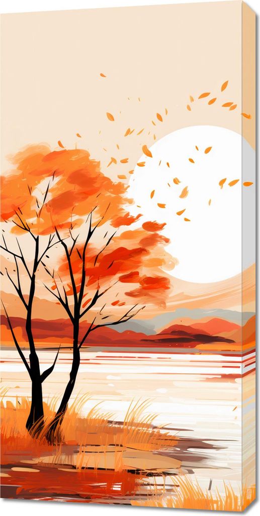 Bild 50x100cm Goldenes Abschied