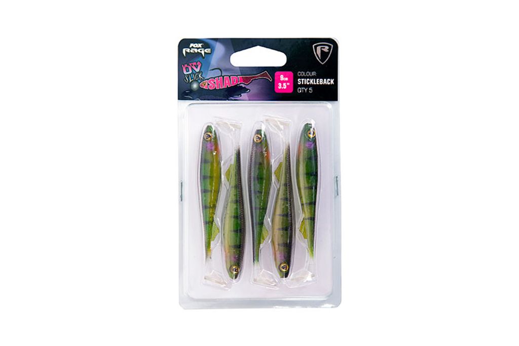 Fox Rage Slick Shad 9cm - 5 Gummifische, Farbe:Stickleback