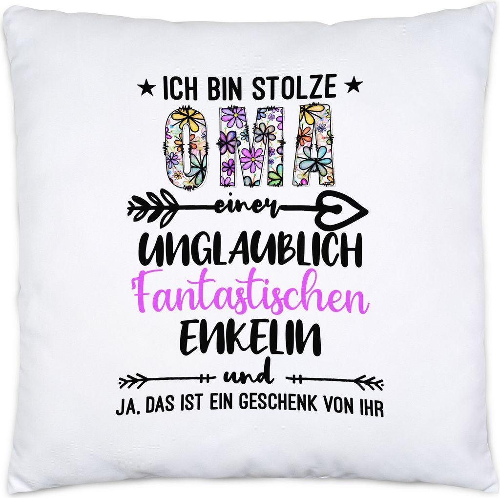 Ich bin stolze Oma Kissen Inkl Füllung Geschenk Idee Muttertag Oma Enkelin Geburtstag