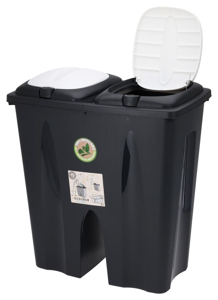 Duo Abfalleimer Mülleimer Mülltonne Mülltrenner Deckel 2x Produktbild 