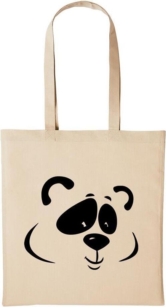 Huuraa Baumwollbeutel Pandabär Geschenk Einkaufstasche Natural 10 Liter Baumwolle Pandabär Accessoire