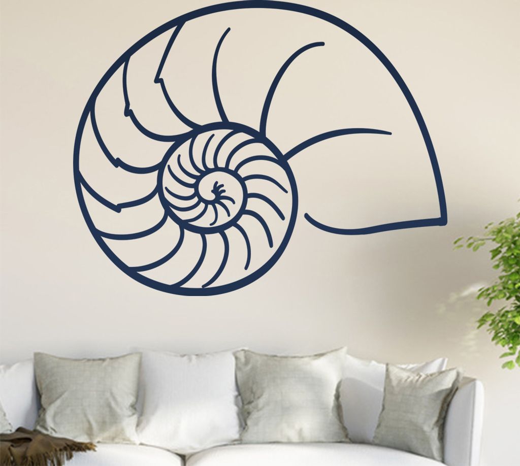 Nautilus Muschel Wandtattoo in 6 Größen - Wandaufkleber Wall Sticker - Dekoration, Küche, Wohnzimmer, Schlafzimmer, Badezimmer