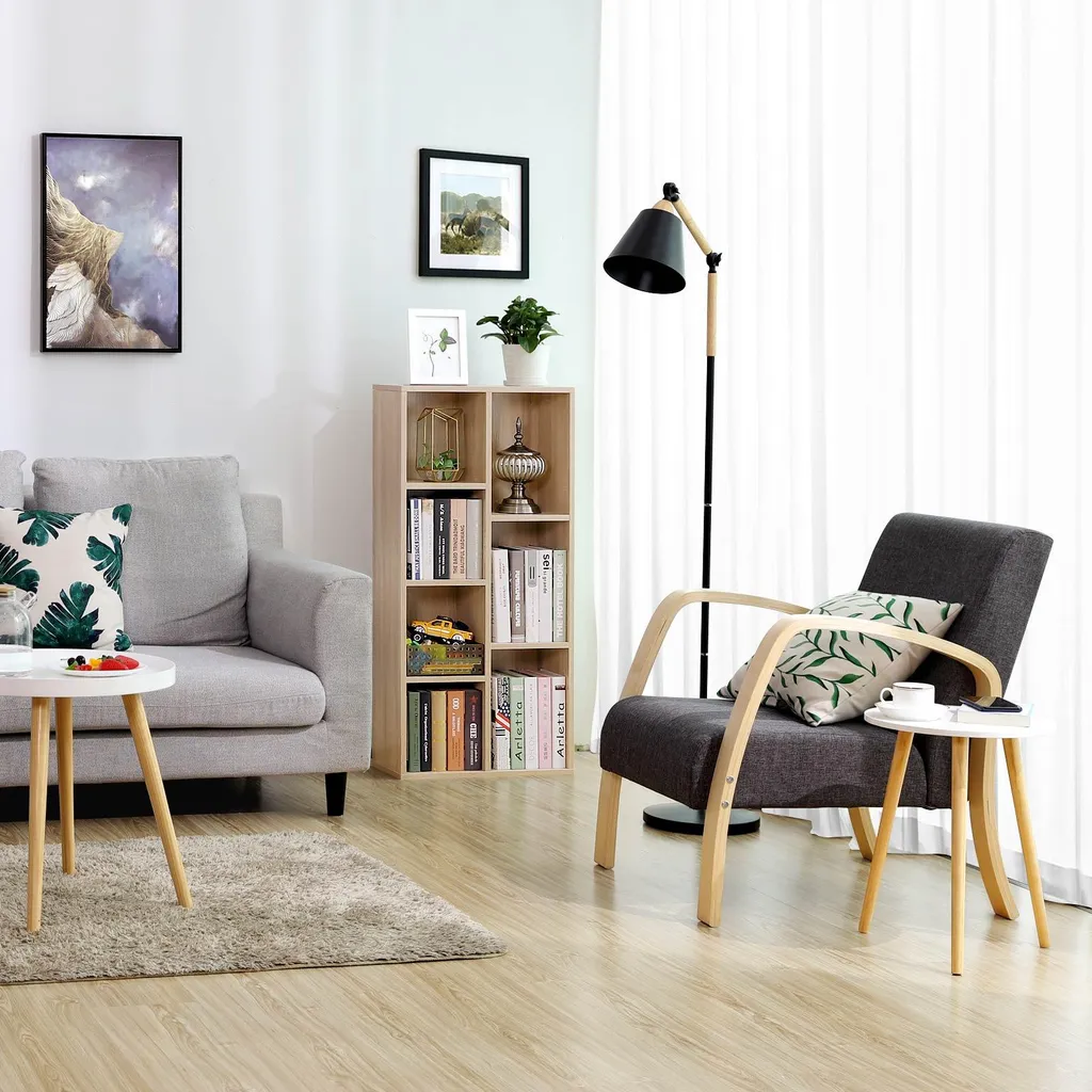 Bibliothèque 7 niches design scandinave étagère modulable multi-usage - 3