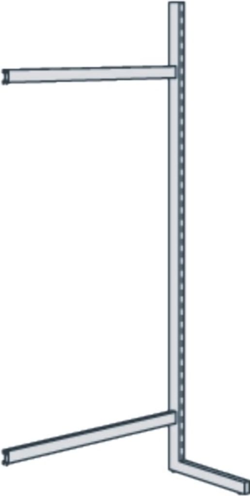 Bibliotheks-Regal Univers Ständer einseitig Anbaufeld BxH 75x225cm lichtgrau