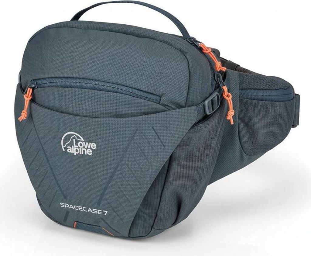 A Lowe Alpine Space Case 7 fanny pack is shown against a white background.