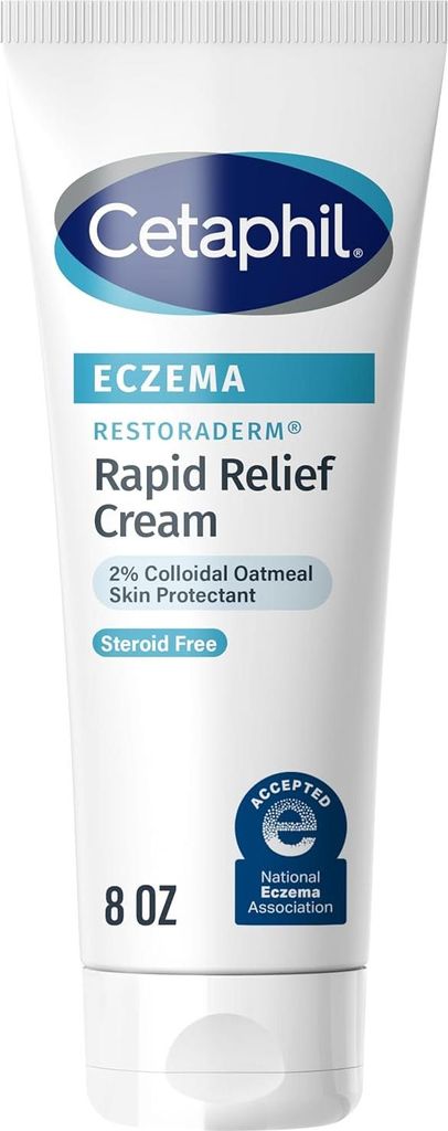 Körpercreme, Cetaphil, Ekzem, Restoraderm, schnelle Linderung, lindert Juckreiz und Beschwerden, die durch Ekzeme verursacht werden, mit 2% kolloi...
