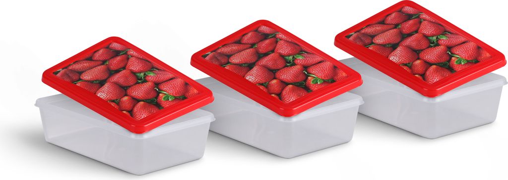 Frischhaltedosen für Lebensmittel 1,25 L ( 3er Pack ) Vorratsdose, Aufbewahrungsbox für Obst, Gemüse oder Snacks, Meal Prep Box, Lunchbox