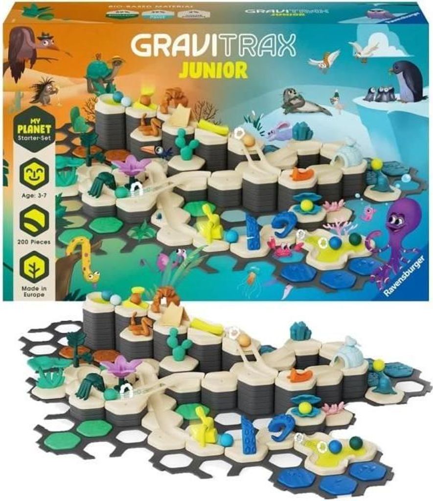 Gravitrax Junior Starter Set XXL My Planet, 184 Teile, Kugelbahn, Kreatives Bauspielzeug, Ab 3 Jahren, Ravensburger