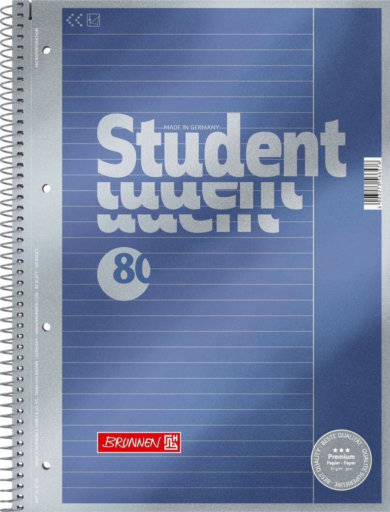 BRUNNEN Collegeblock Premium Student | A4, linéature 25, 80 Image du produit 