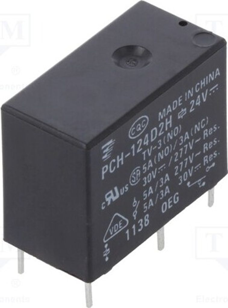 1x Relais: elektromagnetisch 5A/277VAC USpule : 24VDC 10A 9-1440003-5 Elektromag