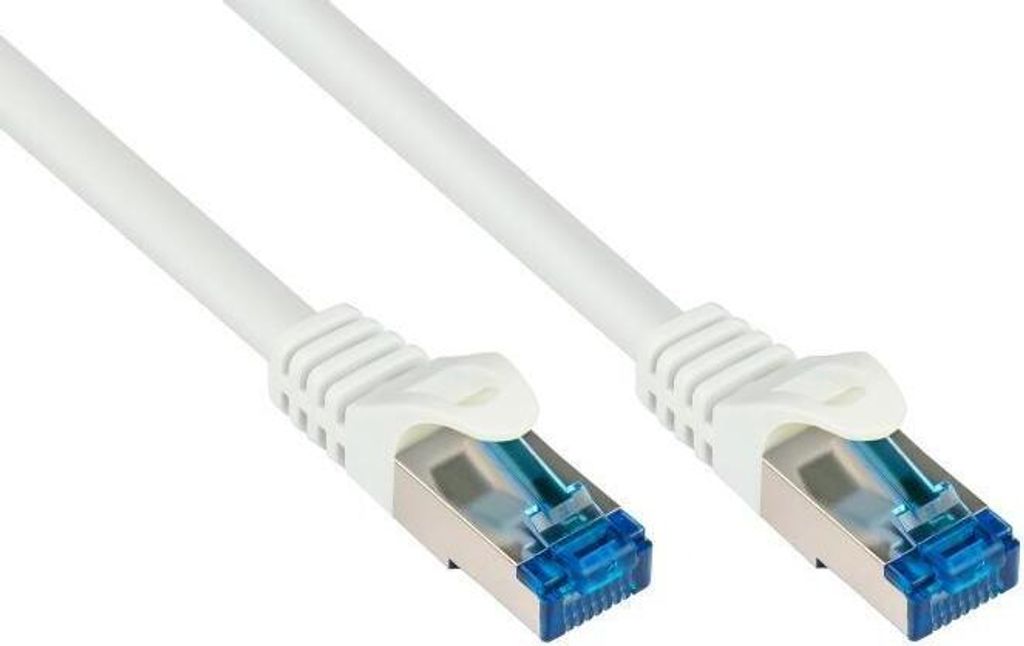 Cat 6A Patchkabel S/FTP, PiMF, 10m, halogenfrei, Weiß