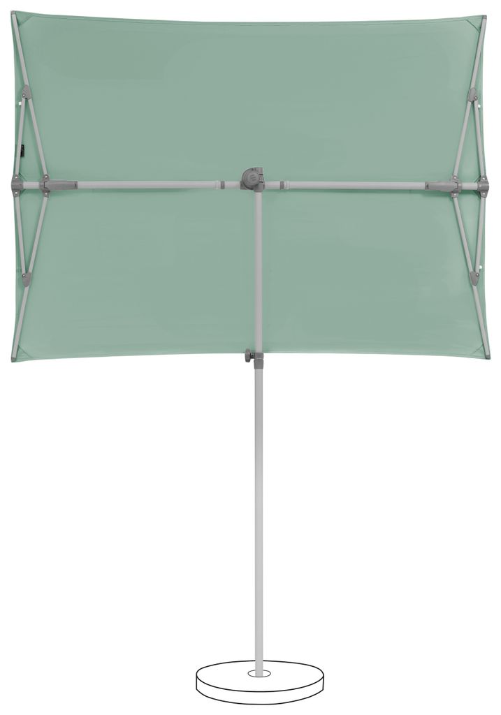 Suncomfort by Glatz Sonnenschirm Mittelstockschirm Balkonschirm Flex Roof, 195x140cm, rechteckig, Farbe hellgrün - Frost green