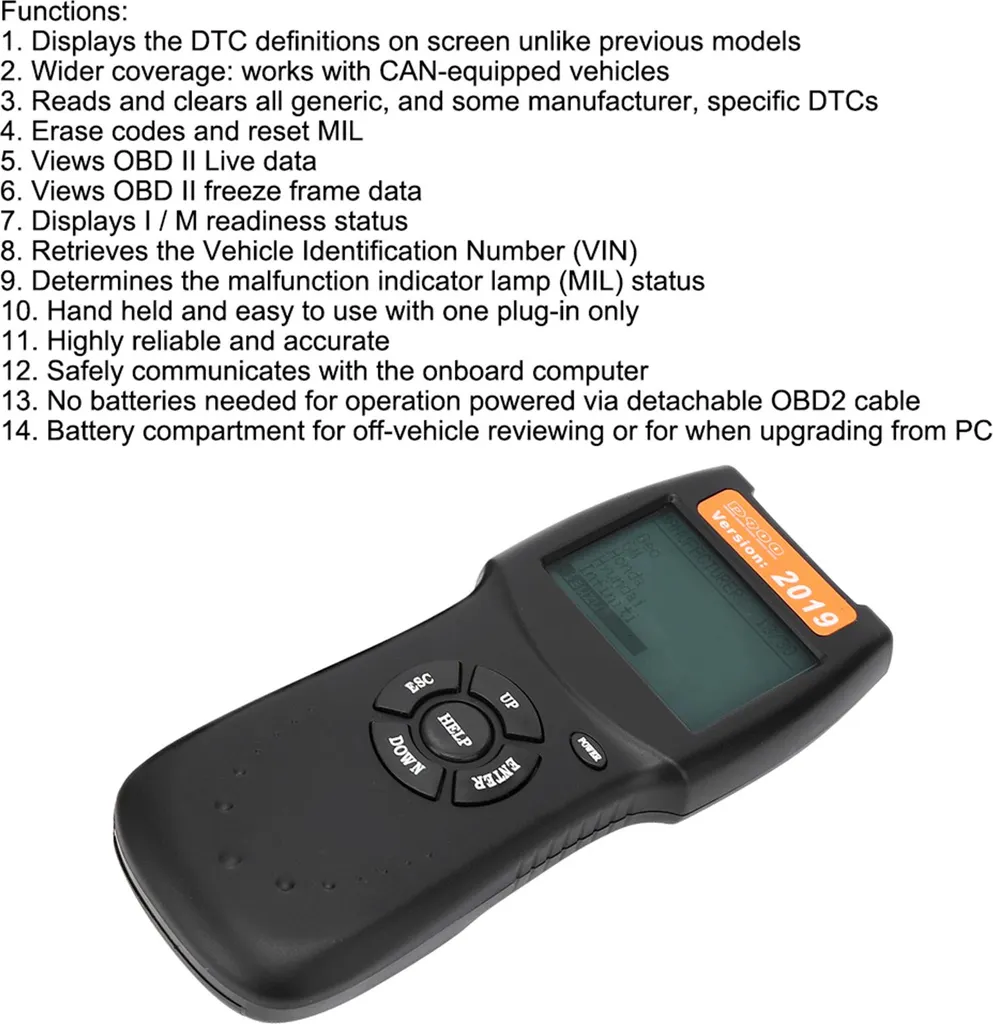 Scanner OBD2 D900 CANBUS 2019 : Lecteur de codes défauts auto universel