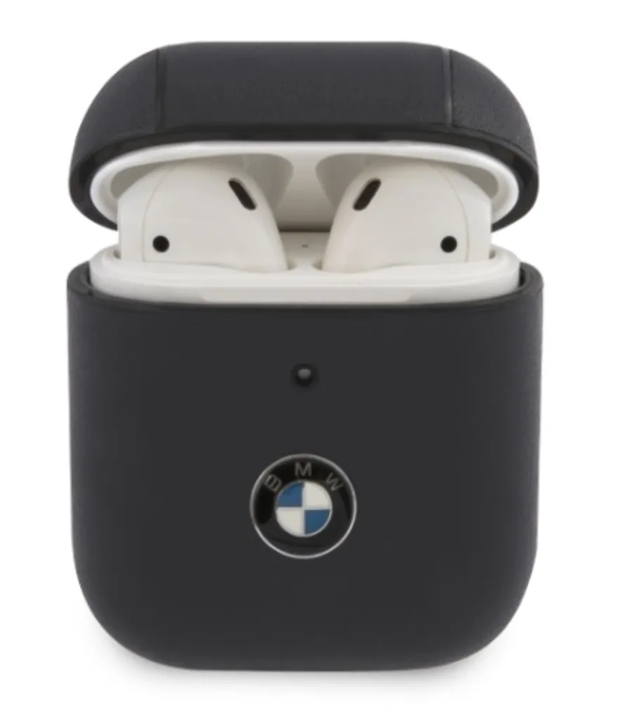 Regalo Originale BMW: Custodia Airpods 1/2 Pelle Blu Navy Signature