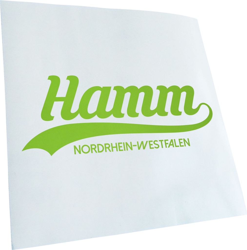 Kiwistar - Autoaufkleber - Hamm Nordrhein-Westfalen - Lindgrün - 40x15cm - Aufkleber für Auto, Laptop, Fahrrad, LKW, Motorrad mehrfarbig JDM Deca...