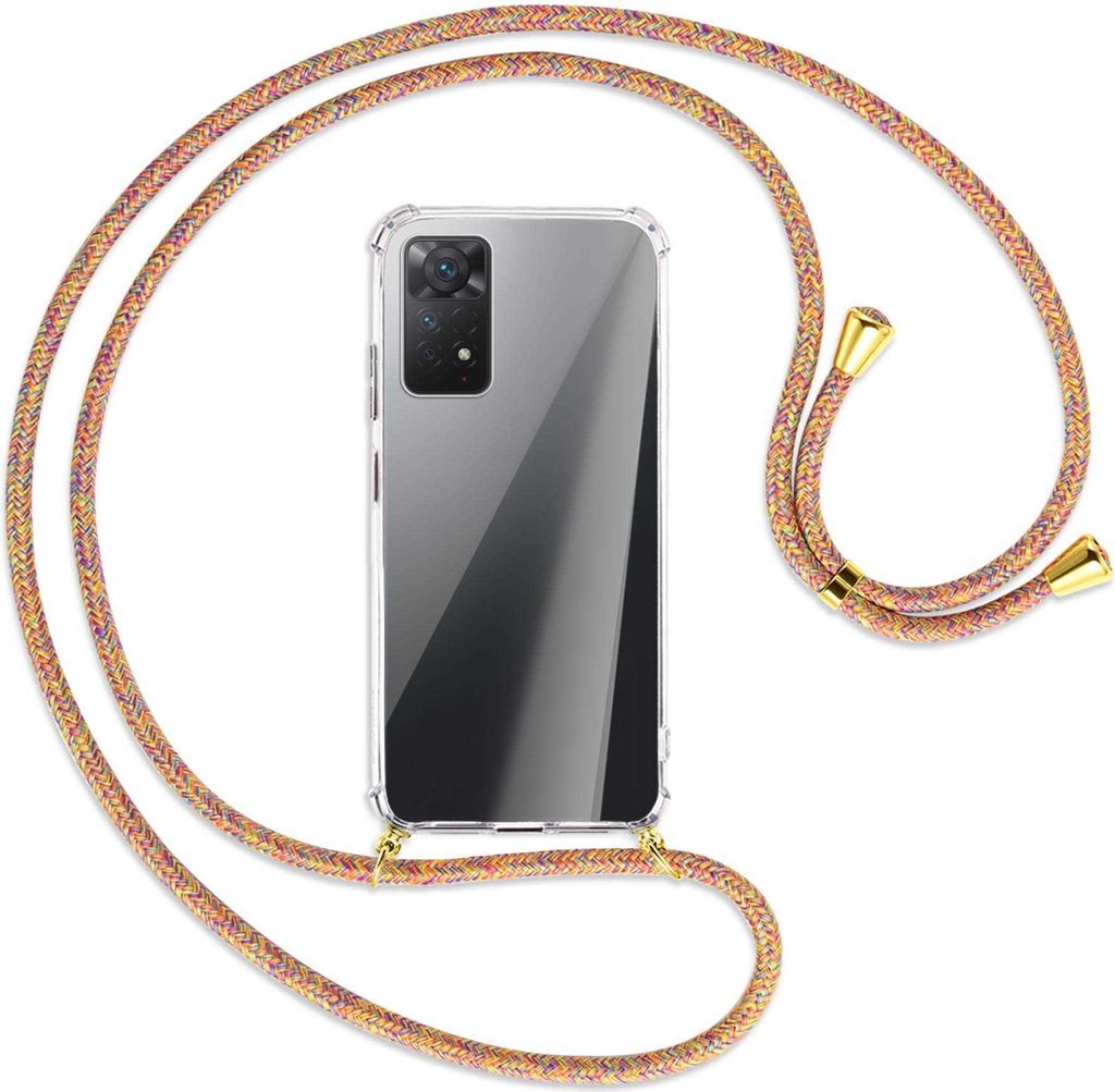 Handykette Backcover-Schutzhülle mit Band (Metall goldfarben) für Xiaomi Redmi Note 11 Pro 4G/5G (EU) - Rainbow