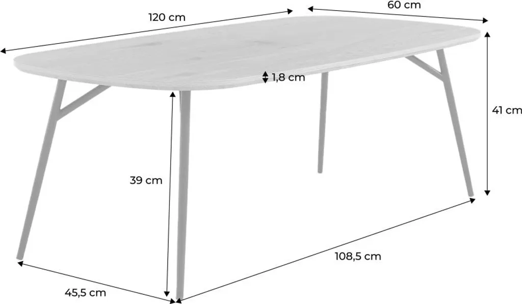 Tavolino Rettangolare Rovere e Metallo Nero - Coffee Table Design - 6