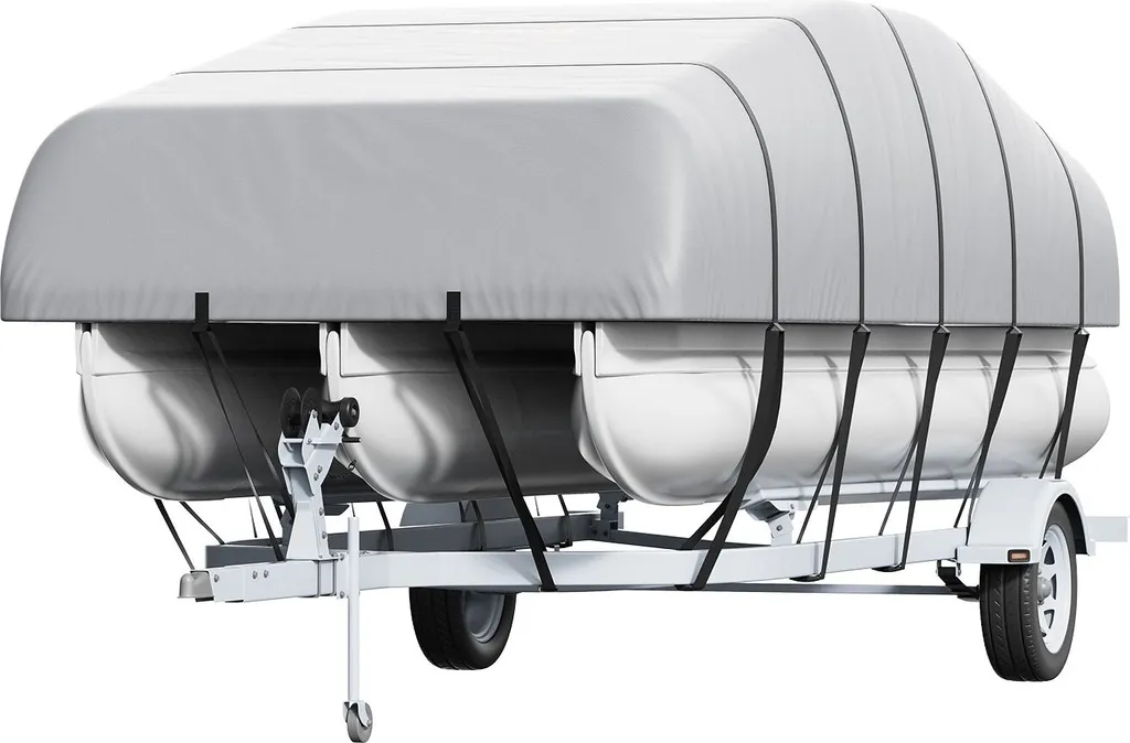 Copertura Pontone 19-20 ft 800D Impermeabile e Rimorchiabile | Tessuto Marino - 11