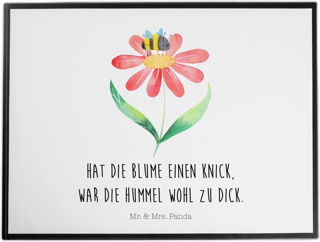 Mr. & Mrs. Panda schreibtischunterlage Hummel Blume - Weiß - Geschenk, Biene, Hummeln, schreibtischunterlagen, Schreibunterlage, schreibtischmatte...