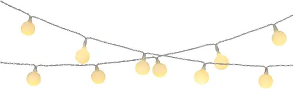 Solar LED Lichterkette mit Kugeln 2,9m Kunststoff Weiß / Warmweiß
