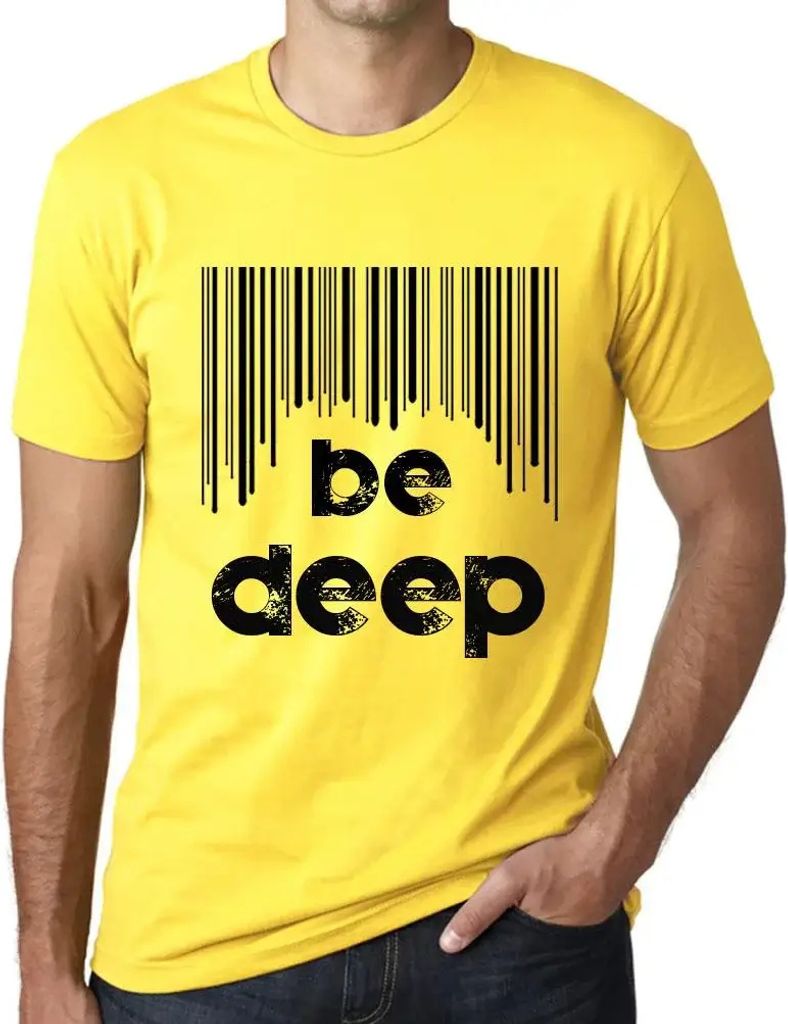 Herren Grafik T-Shirt Barcode tief sein – Barcode Be Deep – Öko-Verantwortlich Vintage Jahrgang Kurzarm Lustige Druck Geburtstag Geschenk Mann