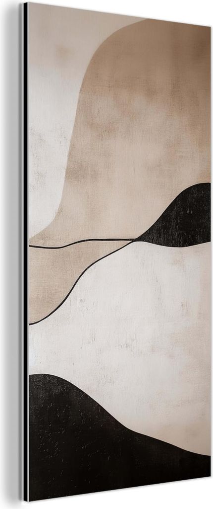 MuchoWow Wanddekoration Metall Metallbild Wandkunst 40x80 cm Konturlinien - Abstrakte Landschaft MuchoWow Aluminium Gemälde - Wanddekoration - Ind...