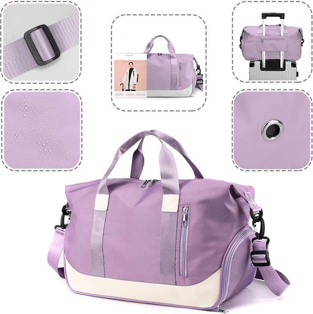 MODFU Sporttasche Damen Fitnesstasche Reisetasche Frauen Trainingstasche Duffel Bag Weekender Schwimmtasche mit Schuhfach Sport Gym Tasche Herren f...